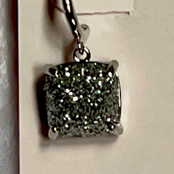 Kate Spade Silver Glitter Mini Huggies Earrings - Picture 3 of 4